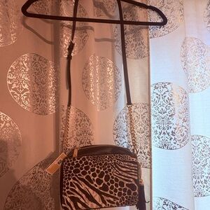 MICHAEL Michael Kors Black and Gold Animal Print Crossbody Bag